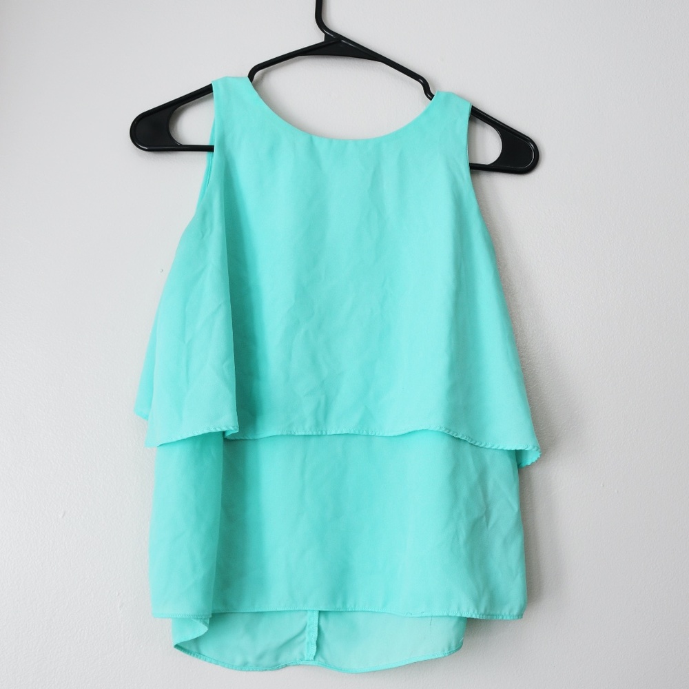 Forever 21 Turquoise Layered Flowing Top - Medium - Great Condition.